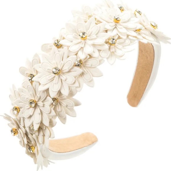 Elegant White Floral Headband - Picture 1 of 4